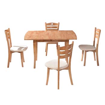 Furniture Link Cady Rectangular Extending Dining Set in Maple
