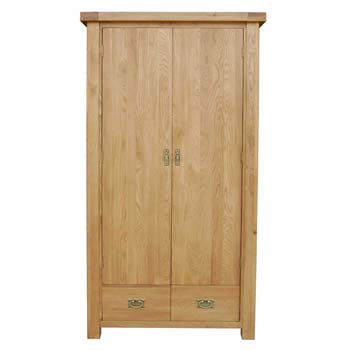 Clarimonde Solid Oak 2 Door 2 Drawer Wardrobe
