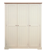 Furniture Link Clearance - Malibu Oak and Cream 3 Door Wardrobe