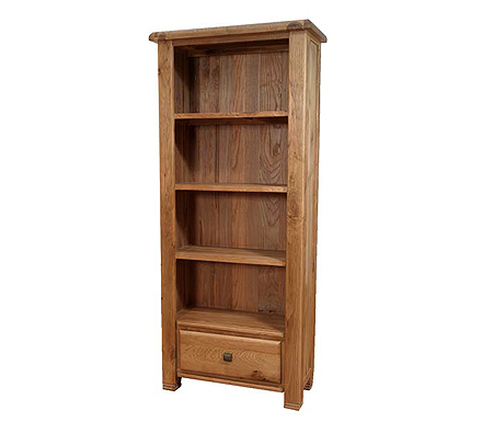 Danube Solid Oak 3 Shelf 1 Drawer Bookcase