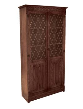 Furniture Link Olde Regal Oak Large Bookcase with Glazed Doors