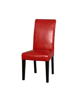 Furniture Link Tina Leather Dining Chairs in Red (pair)