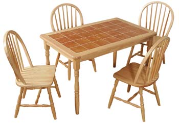 Furniture Link Windsor Tile Top Rectangular Dining Set