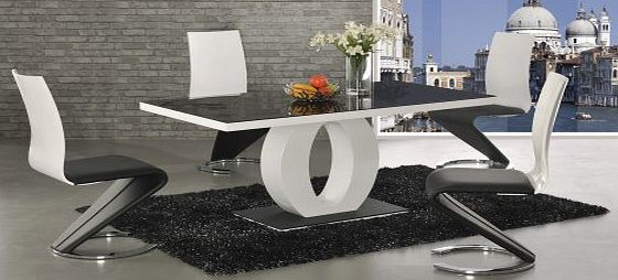 Furniture Mill Outlet Halo High Gloss / Glass Dining Table - Contemporary Design - Stylish - Interior Decor - Dine in Style - Italian Dining