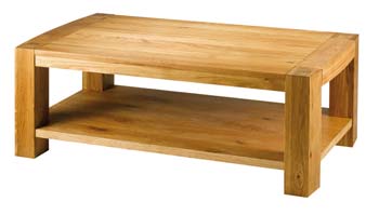 Acadie Solid Oak Rectangular Coffee Table