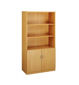 Furniture123 Access Deluxe 3 Shelf 2 Door Bookcase in Oak