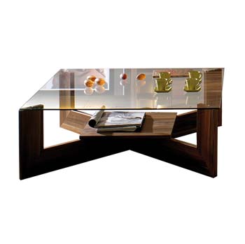 Furniture123 Adeline Square Coffee Table with Glass Top