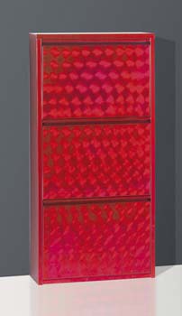 Adena 3 Drawer Shoe Cabinet in Red