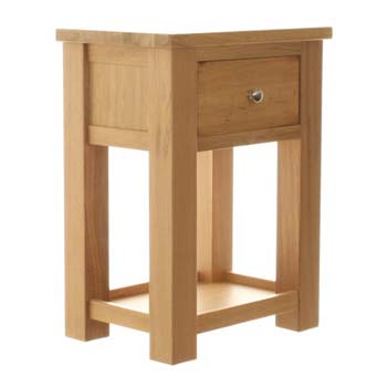 Furniture123 Aldan Solid Oak 1 Drawer Bedside Table