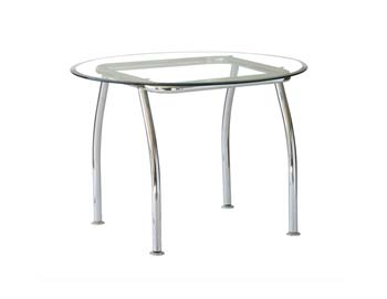 Furniture123 Altamura Round Glass Dining Table - WHILE STOCKS