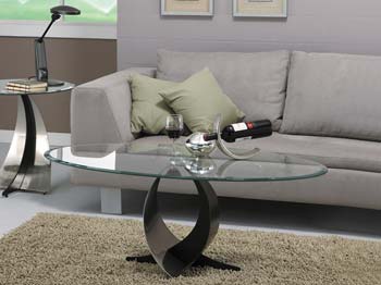 Araza Oval Glass Coffee Table