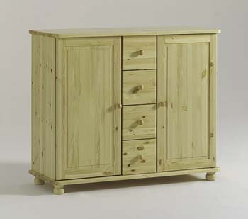 Furniture123 Bank Wide Cabinet with 4 Drawers
