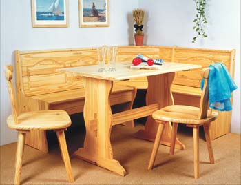 Furniture123 Bedale Solid Pine Rectangular Corner Dining Set