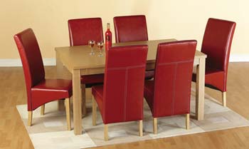 Belgravia Dining Set in Red Leather