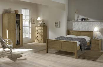 Bourne Pine Bedroom Set with Full Length Wardrobe