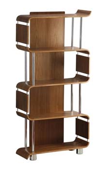 Furniture123 Branden Curve Bookcase in Walnut BD201