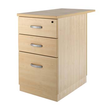 Bromley 3 Drawer Desk Size Cabinet in Maple -
