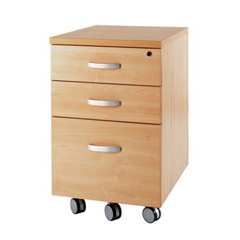Bromley 3 Drawer Mobile Cabinet in Beech - FREE