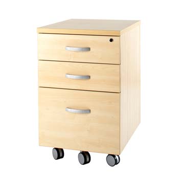 Furniture123 Bromley 3 Drawer Mobile Cabinet in Maple