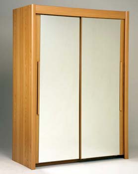 Furniture123 Brooke 2 Door Mirrored Wardrobe in Japanese Pear