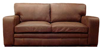 Furniture123 Brooklyn Leather 3 Seater Sofa Bed