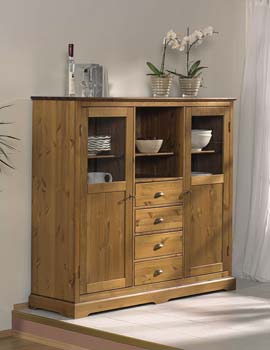 Furniture123 Burgund Sideboard with Display Section