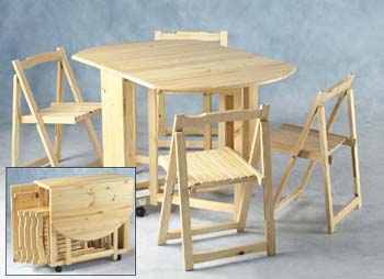 Furniture123 Butterfly Dining Set in Natural