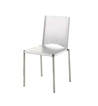 Furniture123 Calabro Stackable Dining Chair in White (set of 4)