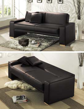 Callum Sofa Bed in Brown - FREE NEXT DAY DELIVERY