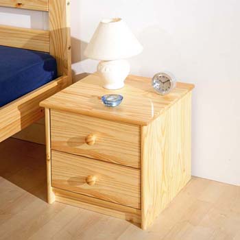 Cami Pine 2 Drawer Bedside Table