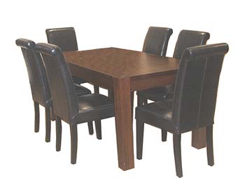 Cebu Dining Set with Leather Chairs
