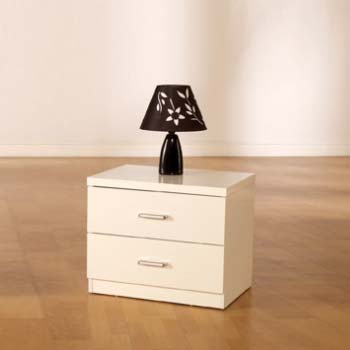 Furniture123 Charisma High Gloss 2 Drawer Bedside Table in