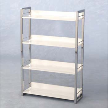 Furniture123 Charisma High Gloss 4 Shelf Bookcase in White
