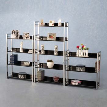 Furniture123 Charisma High Gloss Bookcase Set in Black