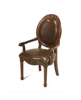 Chateau Cherry and Leather Carver Chair
