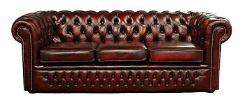 Clarence Leather 3 Seater Chesterfield Sofa Bed