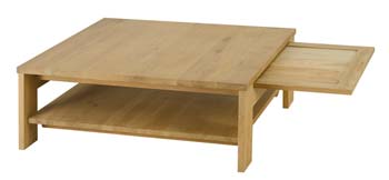 Conley Solid Oak Square Extending Coffee Table