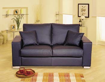 Furniture123 Cube Leather 3 Seater Sofa Bed
