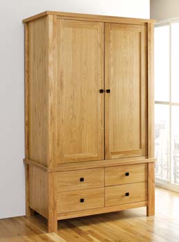 Furniture123 Danzer White Oak 2 Door Wardrobe - FREE NEXT DAY