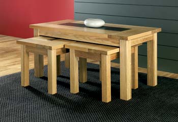 Furniture123 Danzer White Oak Nest Of Tables - FREE NEXT DAY