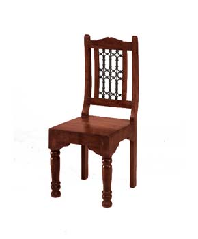 Furniture123 Delhi Indian Metal Back Dining Chairs (pair)