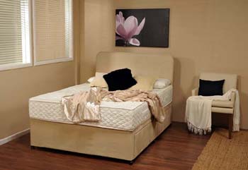 Furniture123 Dusk Faux Suede Headboard in Beige