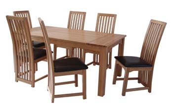 Furniture123 Dynasty Large Dining Set with 6 Chairs