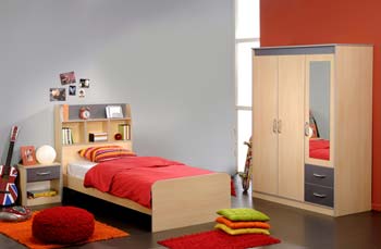 Elijah 3 Piece Bedroom Set with Wardrobe - WHILE