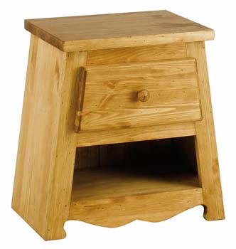 Furniture123 Farmer Solid Pine 1 Niche 1 Drawer Bedside Table