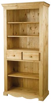 Furniture123 Farmer Solid Pine 2 Drawer Bookcase