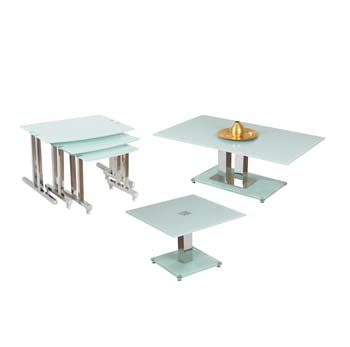 Furniture123 Floe 3 Piece Living Room Set with Nest of Tables