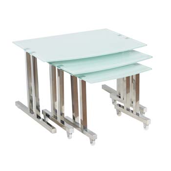 Furniture123 Floe Nest of Tables with Glass Tops