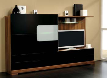 Furniture123 For You TV Cabinet in Black and Teak