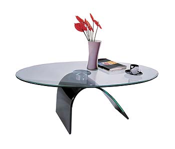 Furniture123 Giavelli 2421 Glass Oval Coffee Table